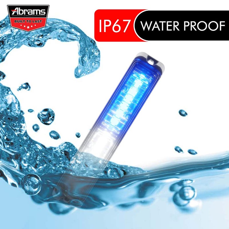 Abrams Flex Series (Amber/White) 18W - 6 LED Snow Plow Truck Vehicle LED Grille Light Head Surface Mount Strobe Warning Light - Image 4